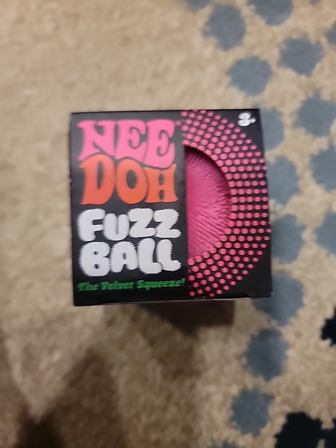*NEW* NeeDoh FUZZ BALL The Velvet Squeeze Squish Toy PINK Nee Doh