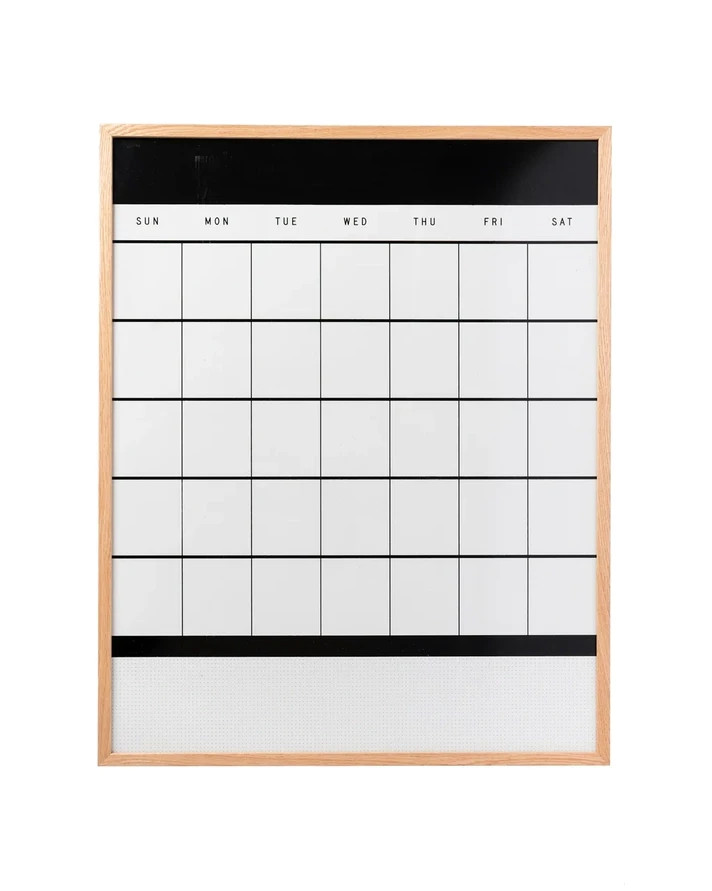 Block Monthly Calendar 30"x24"