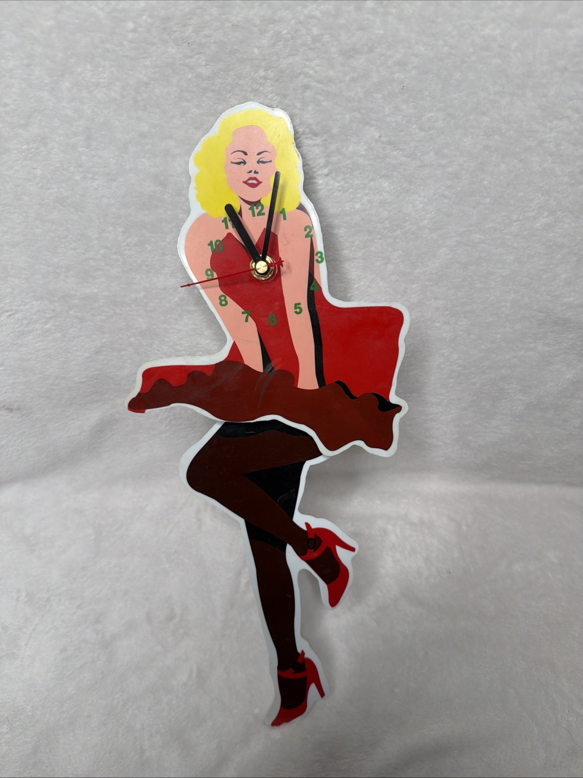 VTG Marilyn Monroe Style Wall Clock Pendulum Swinging Legs - WORKING