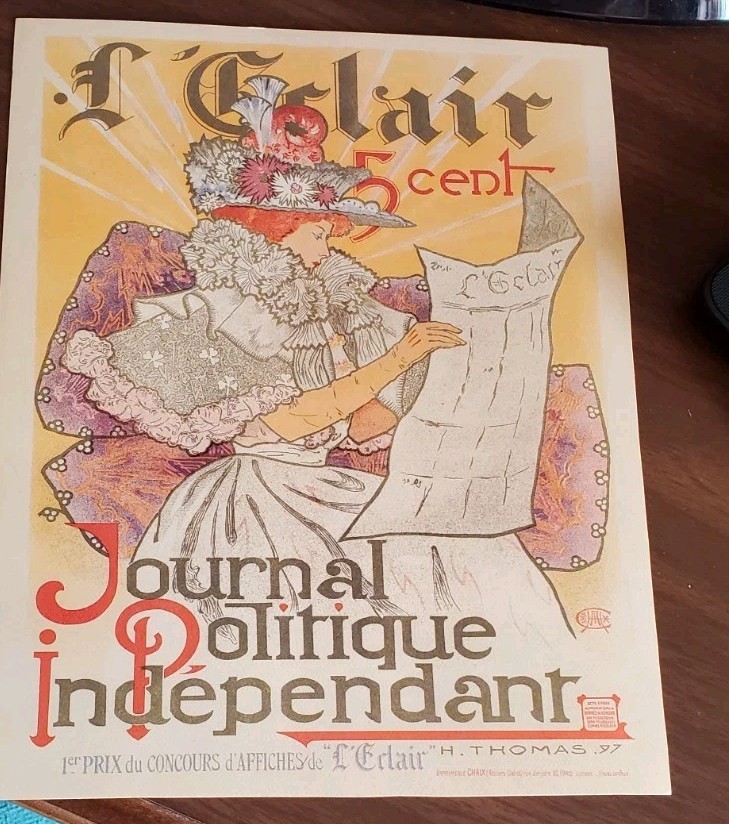 French Art Nouveau 1897 Politique Journal Advertising Print 1997 10x8 poster