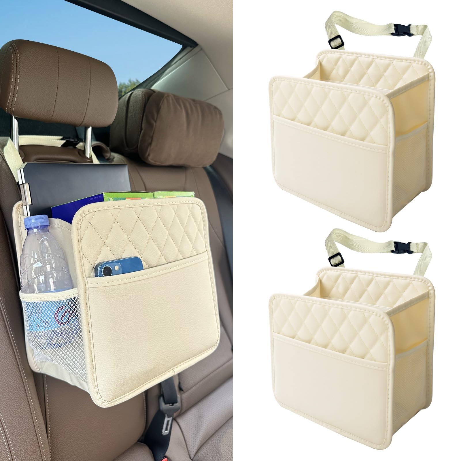 2 Pack Upgraded Car Seat Organizer Backseat with Storage Pockets, Multipurpos...