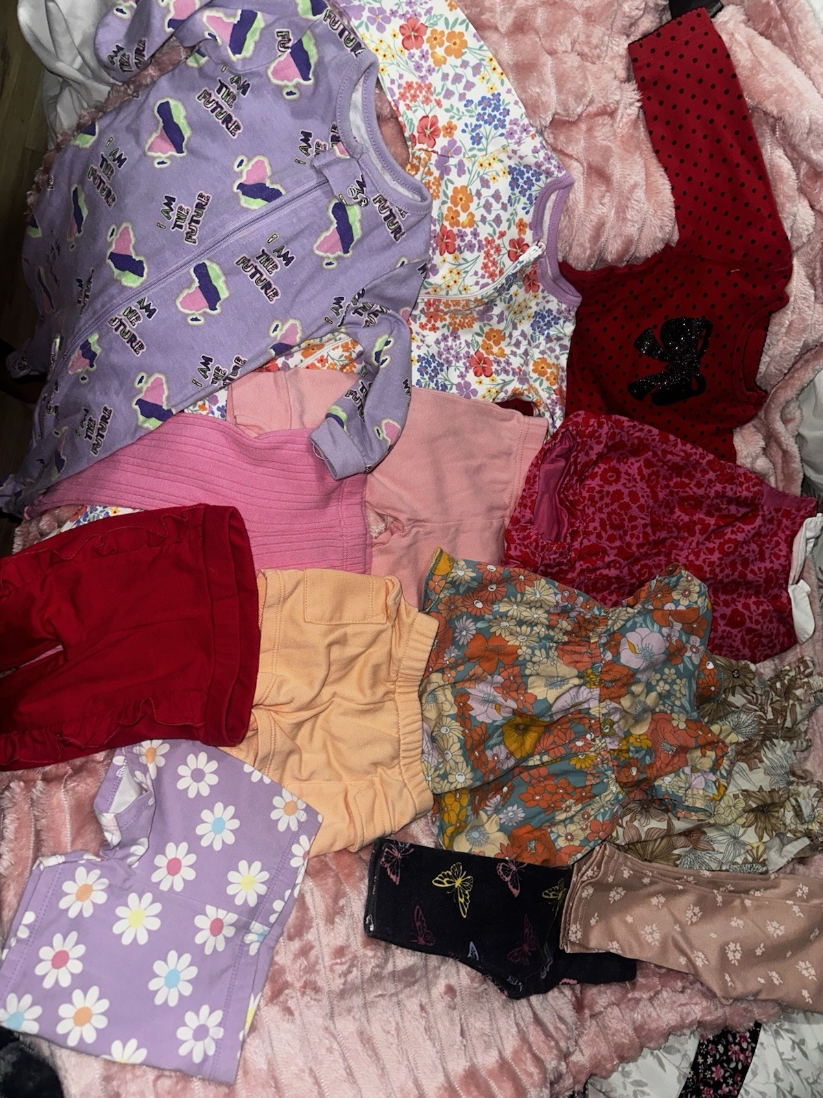 Girl's Baby Clothes Lot 17 Piece, Assorted Fall Winter, 6/9/12 Months