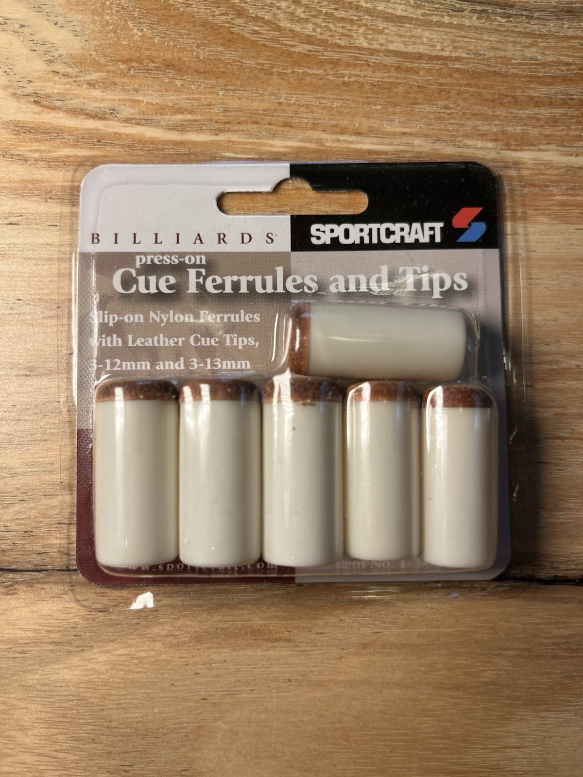 SportCraft Press On Cue Ferrules & Tips Billiard Pool Cue 6Pk