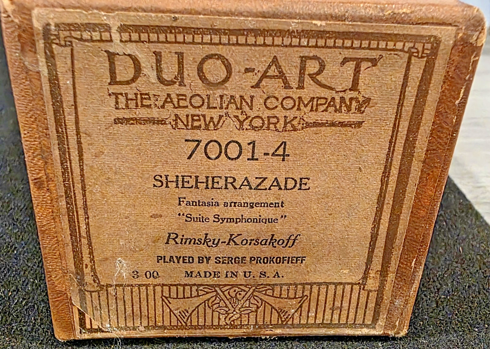 DUO ART Piano Roll #7001-4 - SCHEHERAZADE - Played by SERGE PROKOFIEFF
