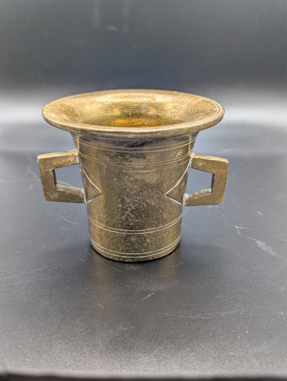 ANTIQUE CONTINENTAL BRASS MORTAR APOTHECARY PHARMACEUTICAL