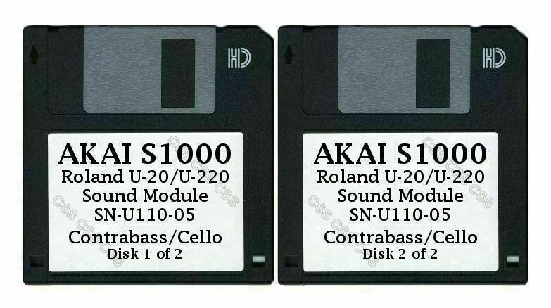 Akai S1000 Floppy Disks Roland U-20/U-220 Sound Module SN-U110-05 Cb/Cello