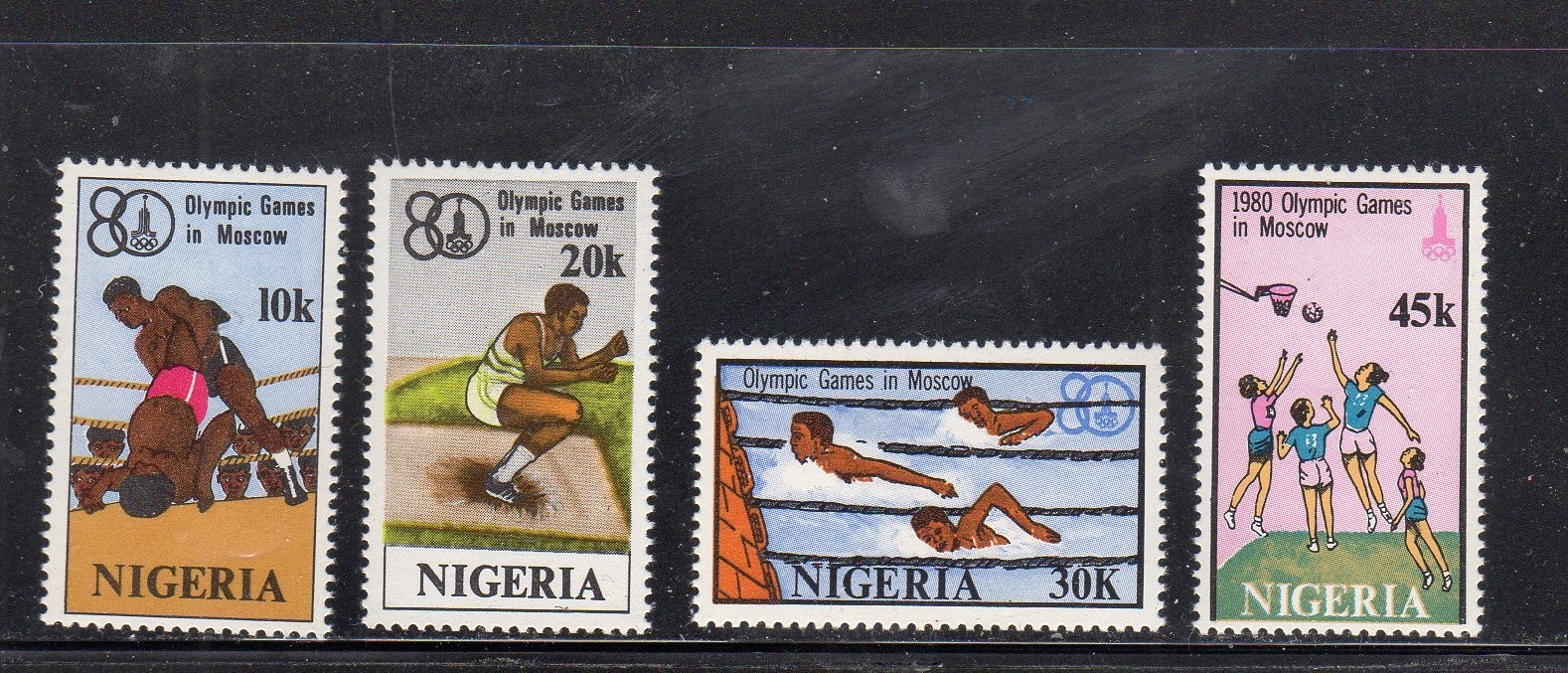 NIGERIA #385-388 1980 SUMMER OLYMPICS MOSCOW MINT VF NH O.G 