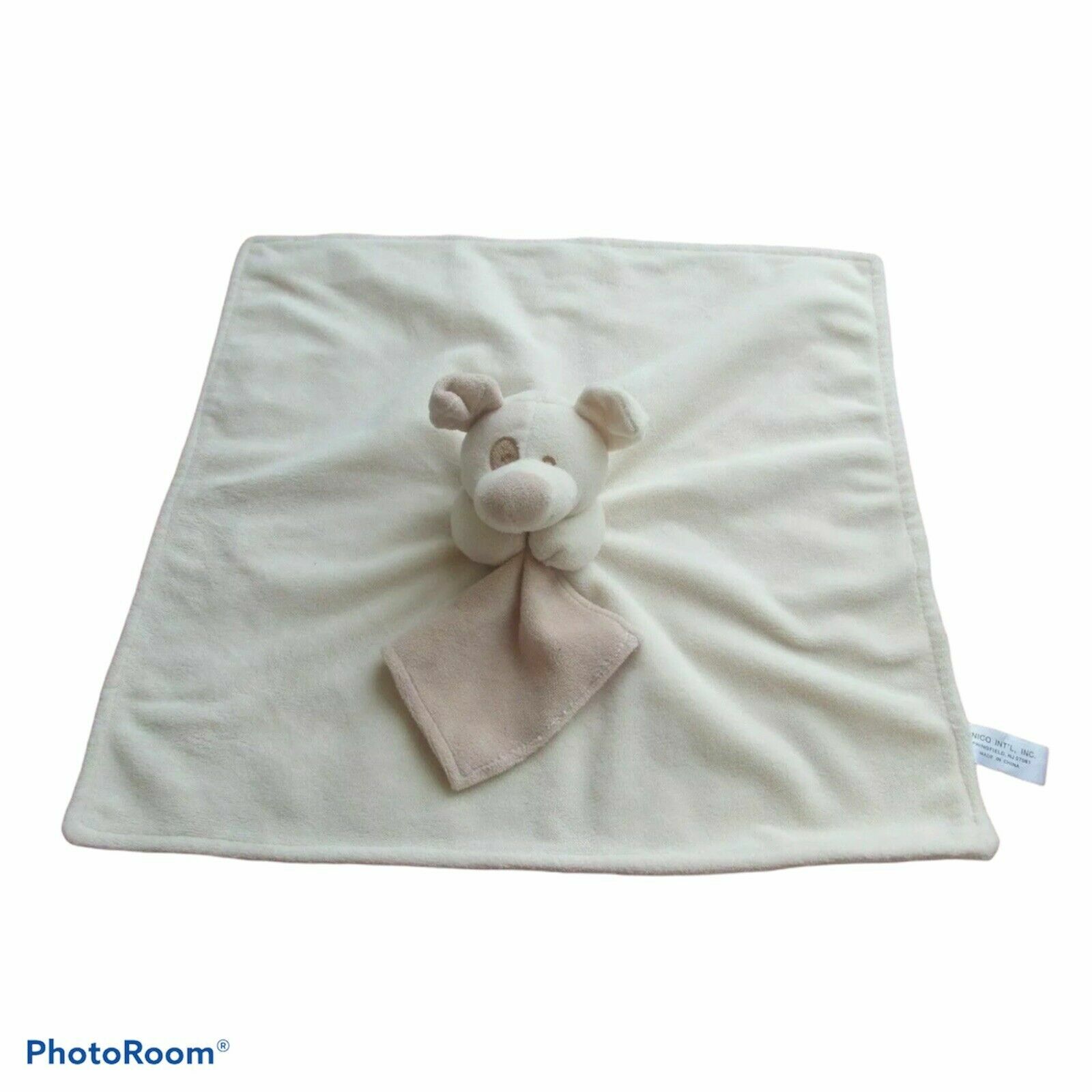 Anico Bulldog Pig Security Blanket Plush Beige Brown HTF Lovie