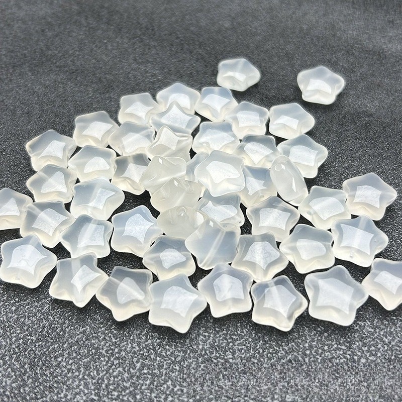 10PCS Natural agate White pentagram shaped DIY accessory Loose beads