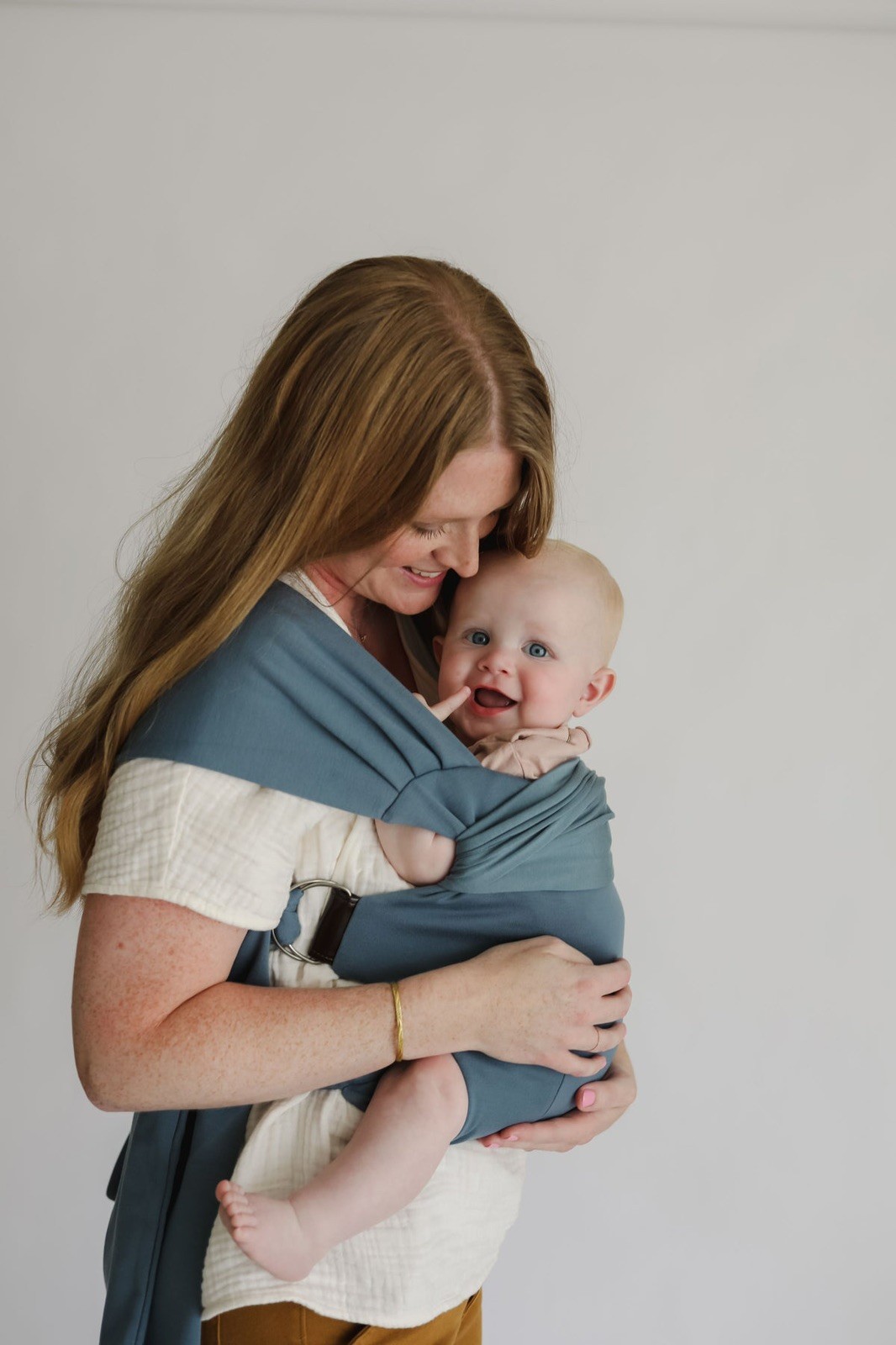 Lalabu Simple Wrap Baby Carrier “Brook” Blue Adjustable Soft Wrap