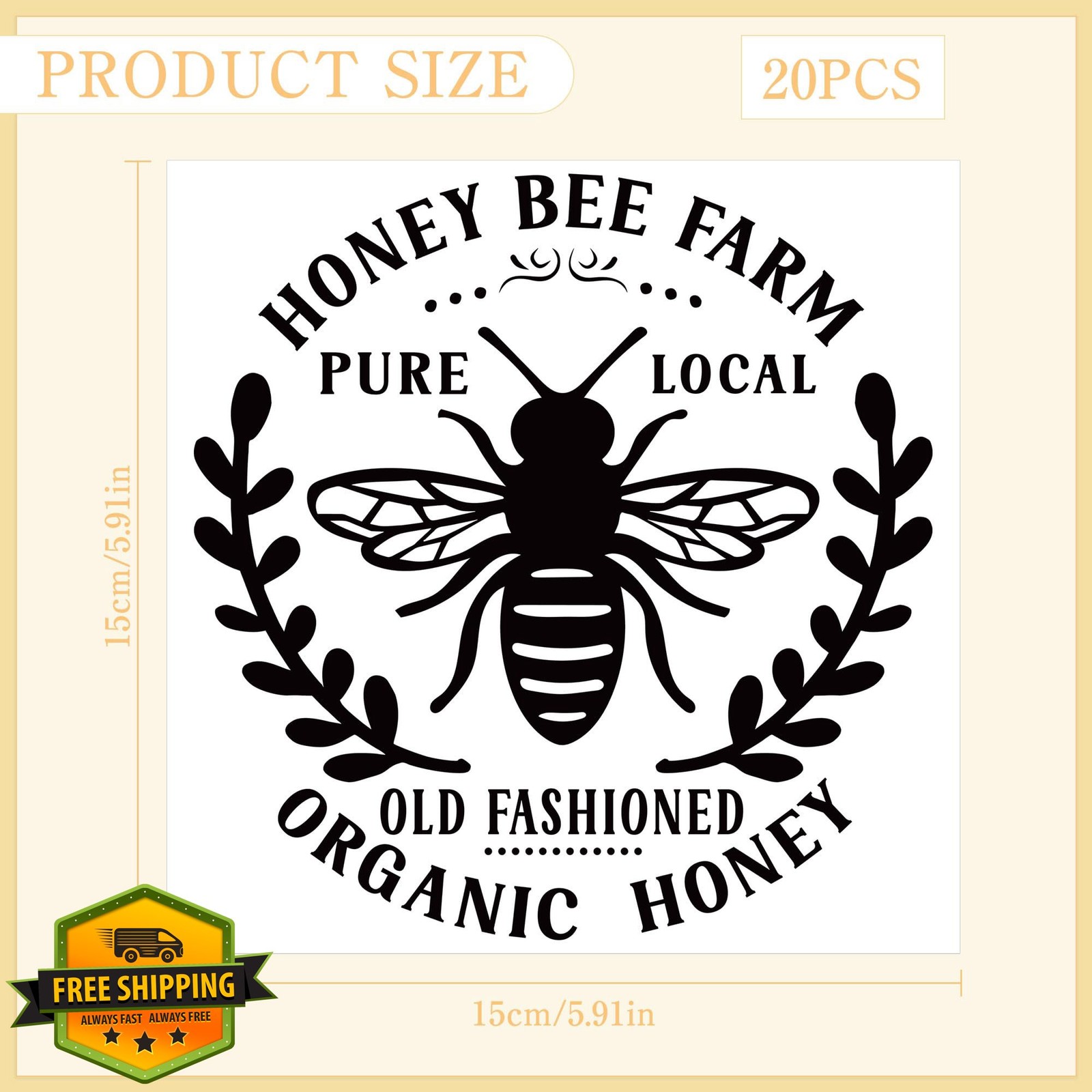 20pc Farmhouse Rub On Transfers Furniture Wood Crafts Vintage Stickers 6x6"