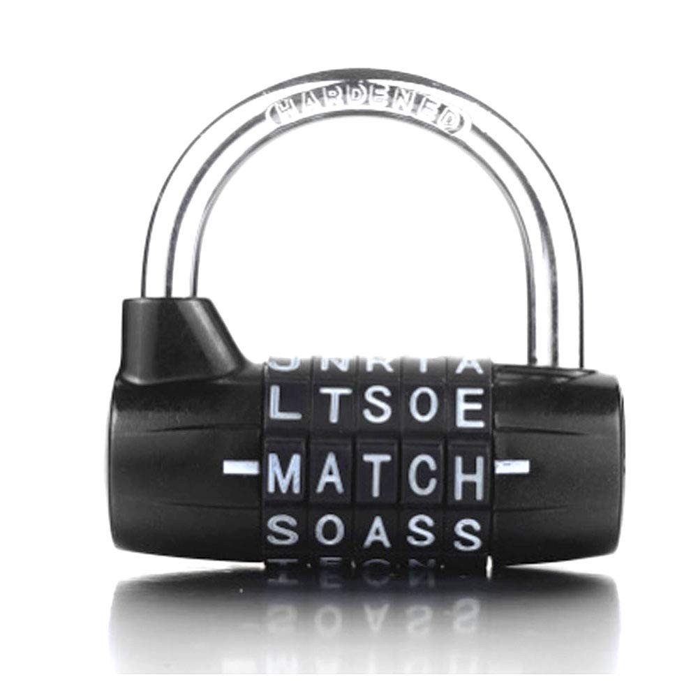Padlock,combination padlock,5 dial padlock,5 letter lock,5 code padlock,gym l...