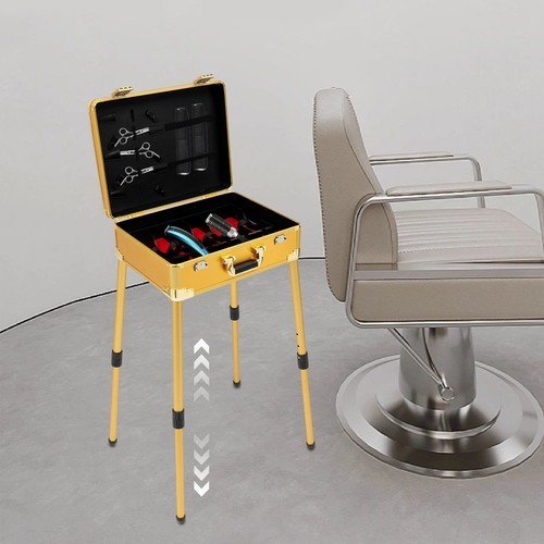 Mobile Barber Toolbox Barber Case Professional Barber Station w/4* Support Legs