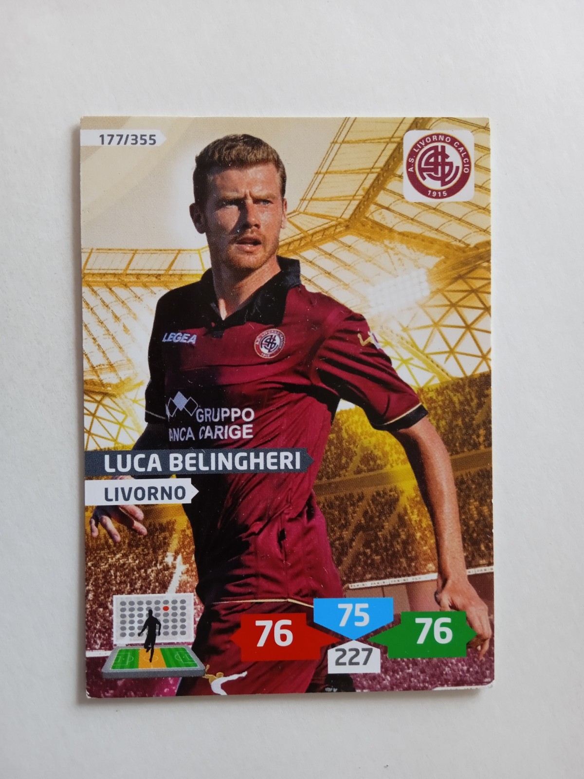 ADRENALYN XL PANINI 2013/14 SERIES FOOTBALLERS CARD LIVORNO BELINGHERI n 177