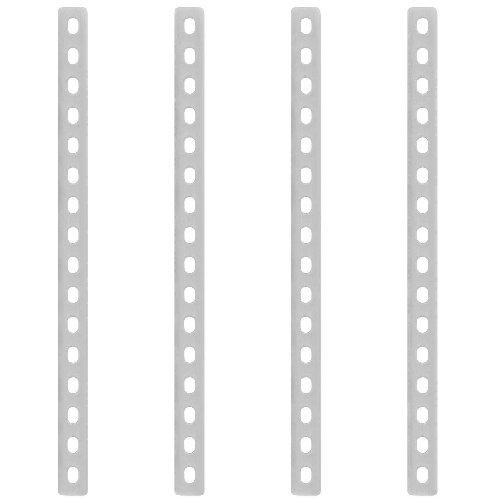 4 Pcs 16" Flat Straight Brace Brackets,Stainless Steel Slotted Slightly Adjus...