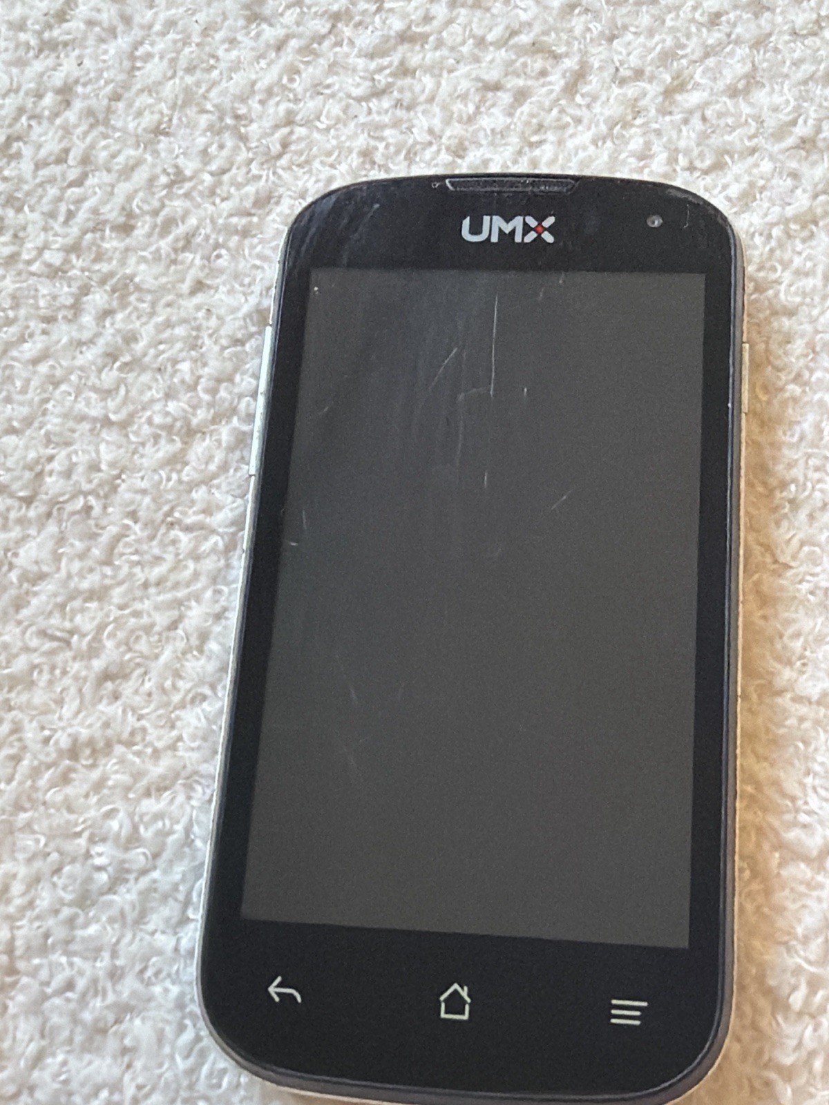 UMX Android Smartphone Black For Parts Repair Untested Scratched Screen