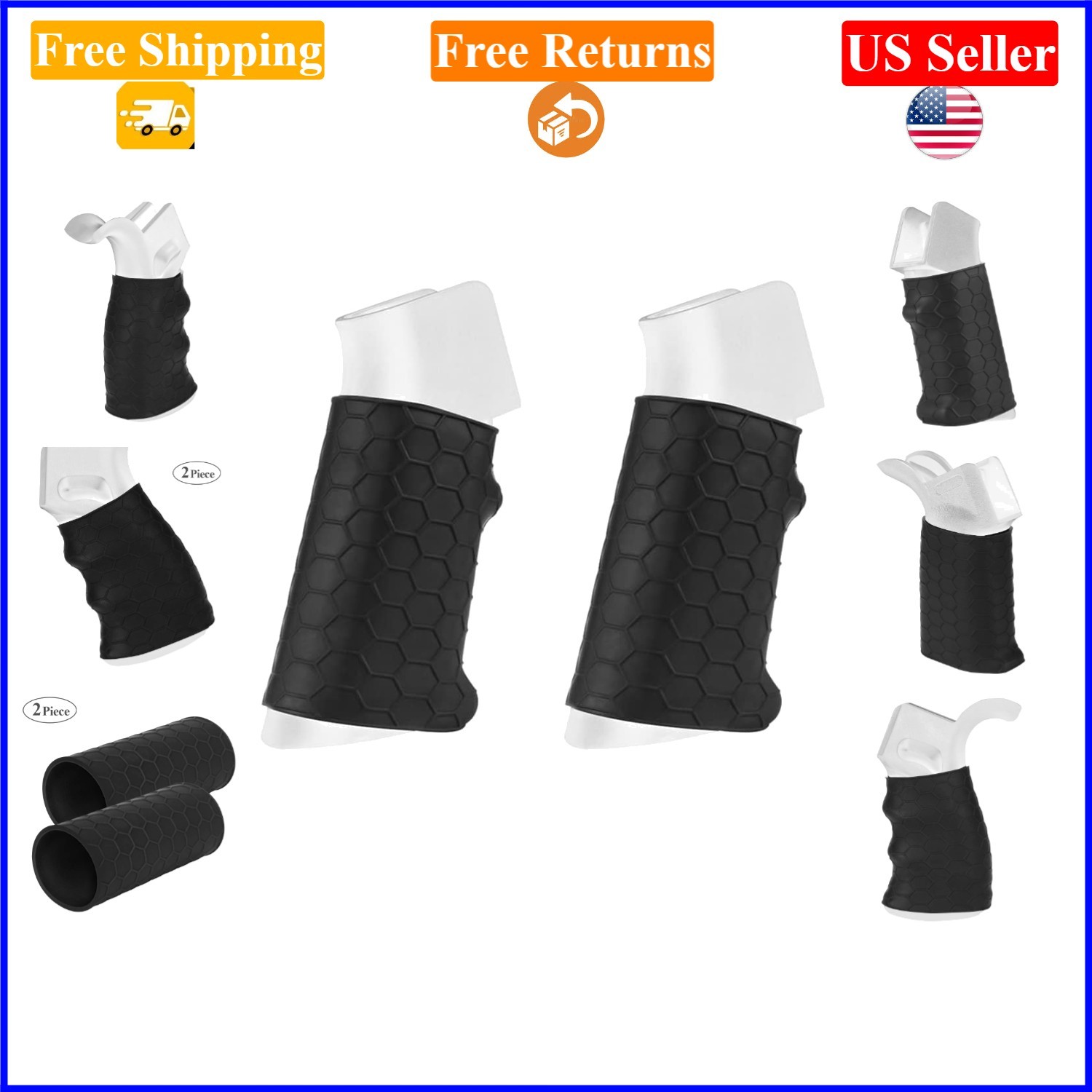Universal Handall Full Size Tactical Grip Sleeve, 2 pcs, Black