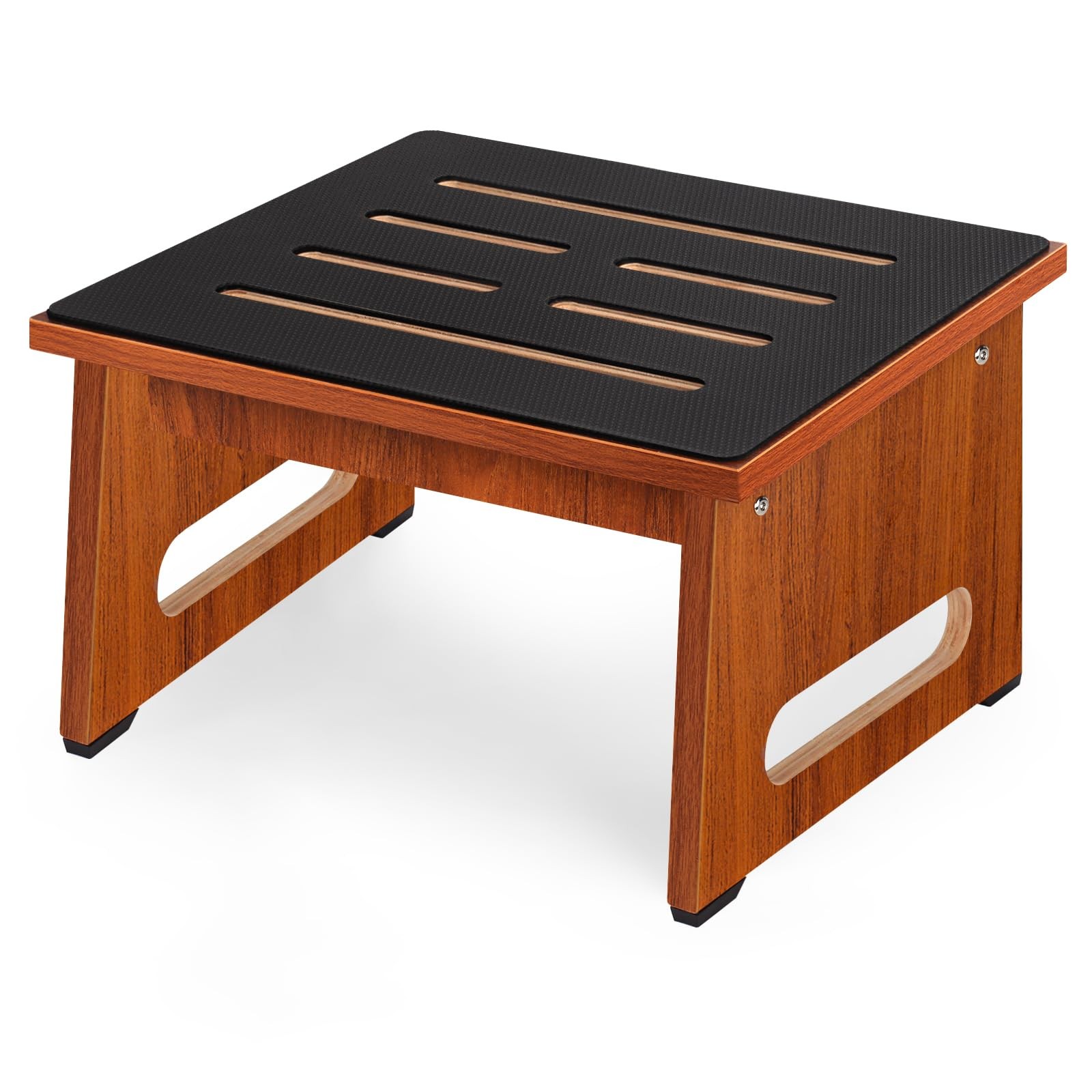 Bed Step Stool High Beds Adults Non-Slip Rubber Handle 450 LBS Brown Senior