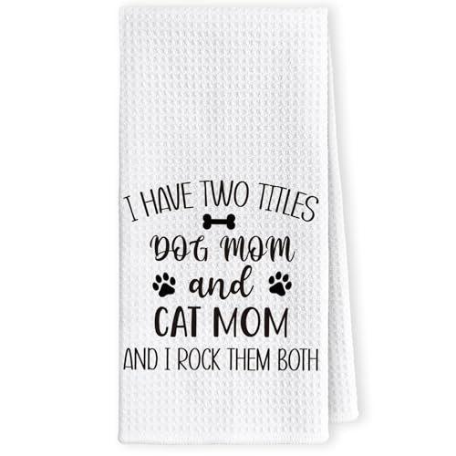 Dog Gifts Kitchen Towels - Dog Lovers Owner Gifts for Women Hand Towel Cat Mom