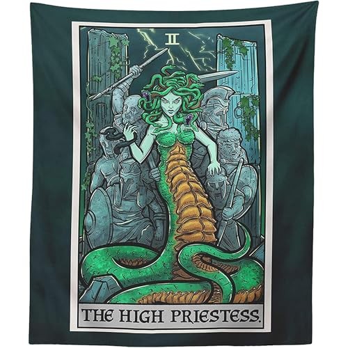 The High Priestess Tarot Card Tapestry - 60"L x 50"W Original Edition (Color)
