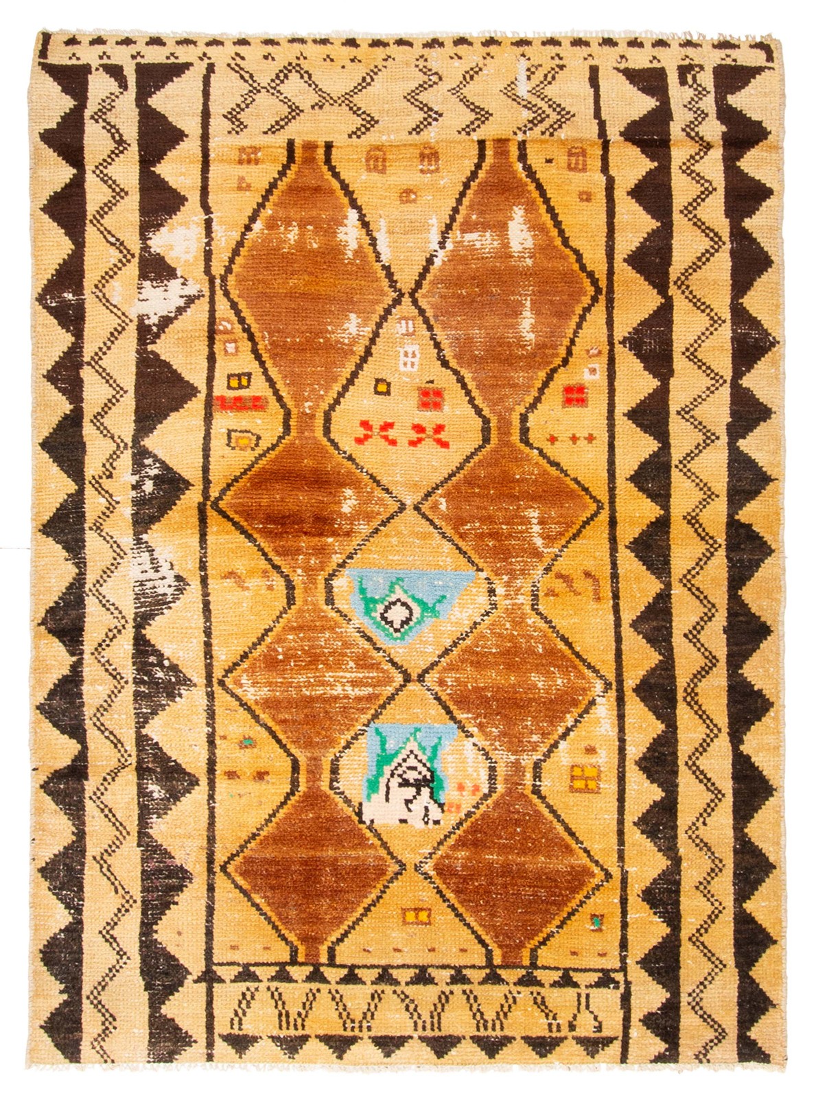 Traditional Vintage Hand-Knotted Oriental Carpet 4'4" x 6'2" Wool Area Rug