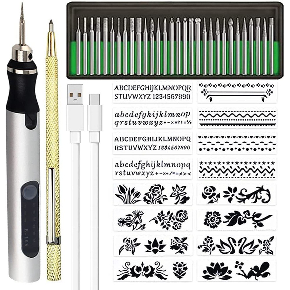 Rechargeable Cordless  Engraver Pen DIY Engraving Tool Kit for Metal Glass2475