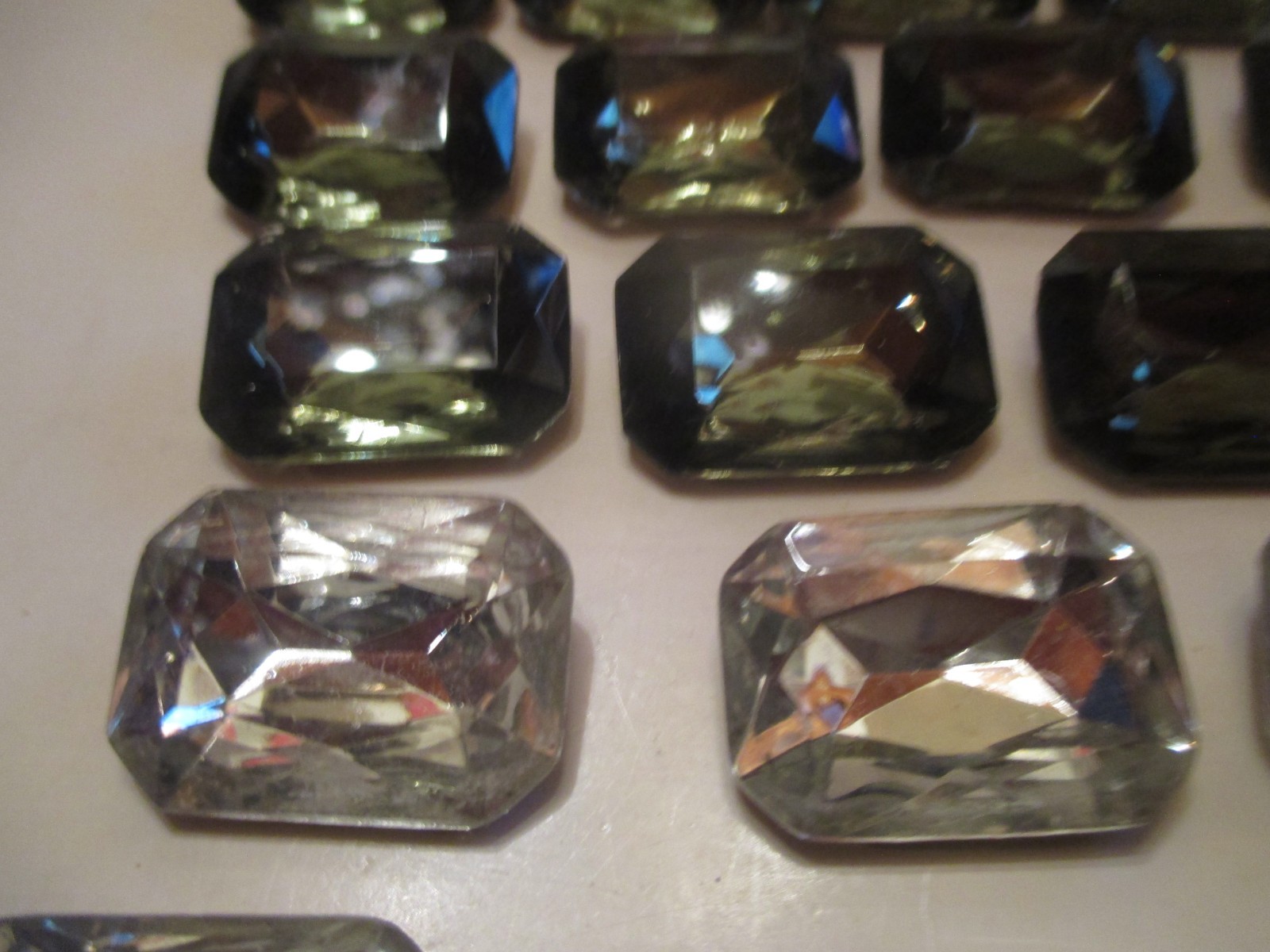 CZECH 25mm OCTAGON CRYSTAL RHINESTONES  12pcs 25mm OCTAGON BLACK DIAMOND RS 16pc