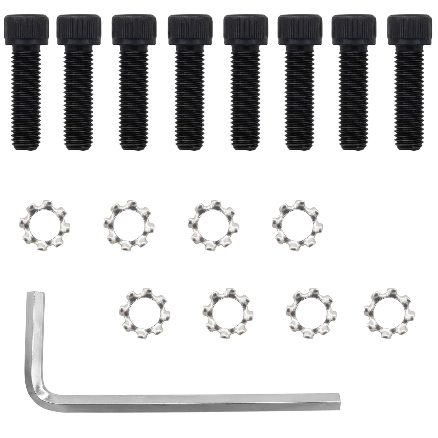 8 Sets Replacement Allen Head AR Grip Screw with Exterior Tooth Lock Washers...