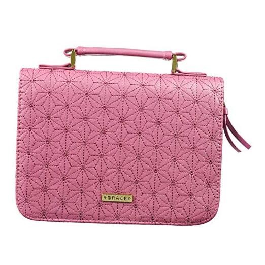  Women's Fashion Bible Cover Grace Dusty Rose, Pink Faux Leather Large