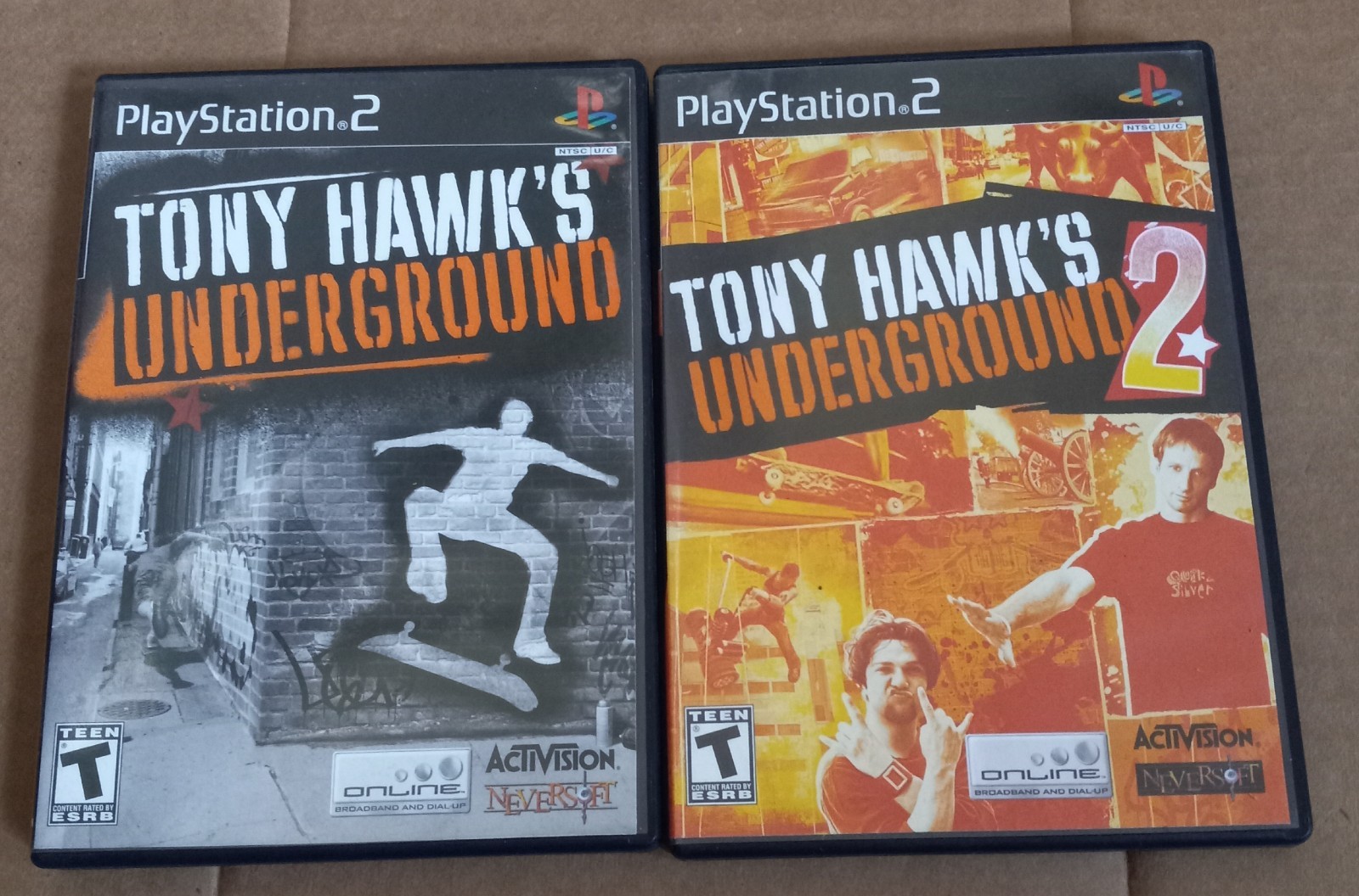 Tony Hawk Underground 1 & 2 CIB Lot! PS2 Playstation Black Band Set Complete