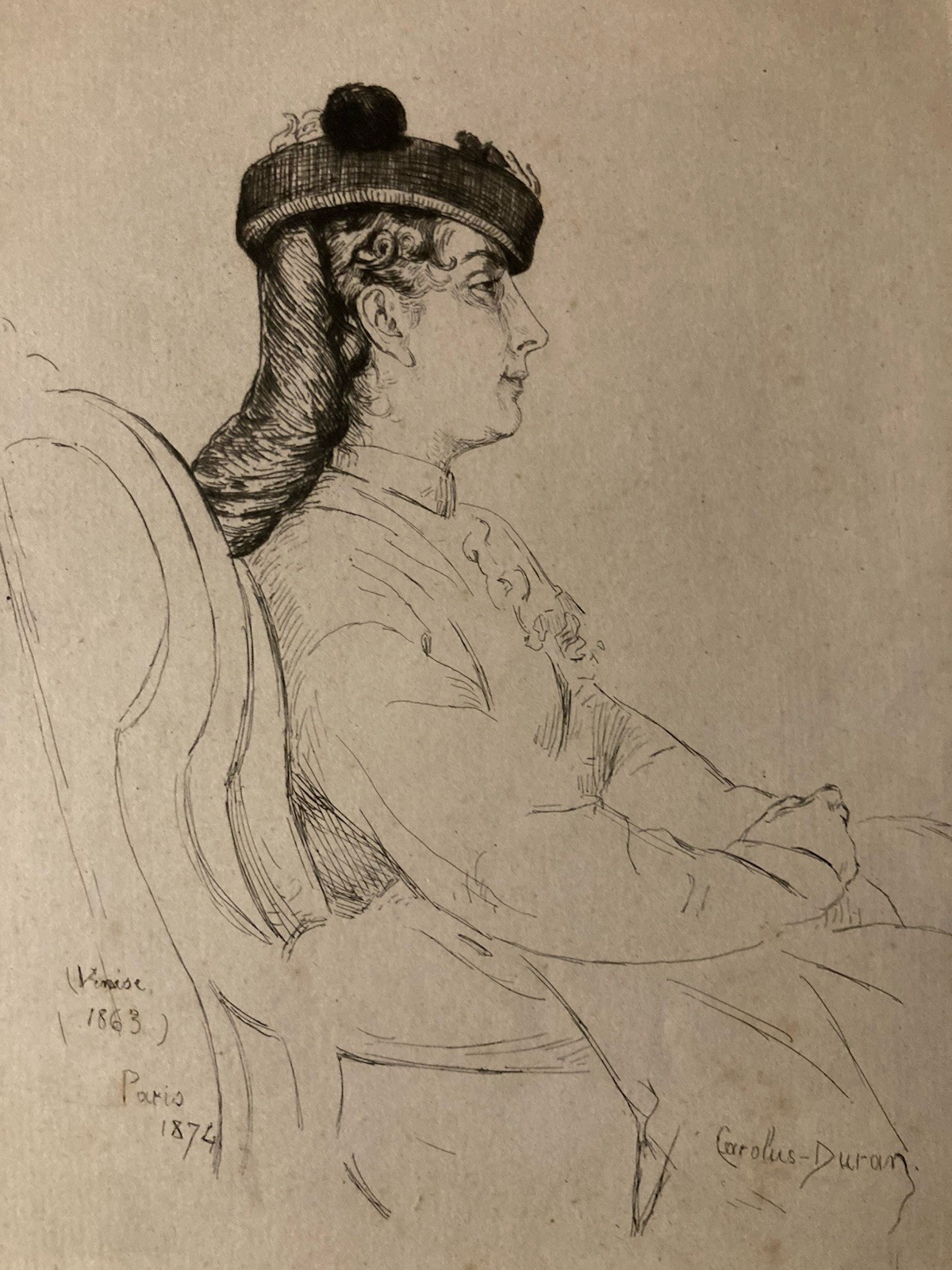 Engraving Xixth Print Antique 1875 Femme Au Bolero Portrait Art Eau High Genuine