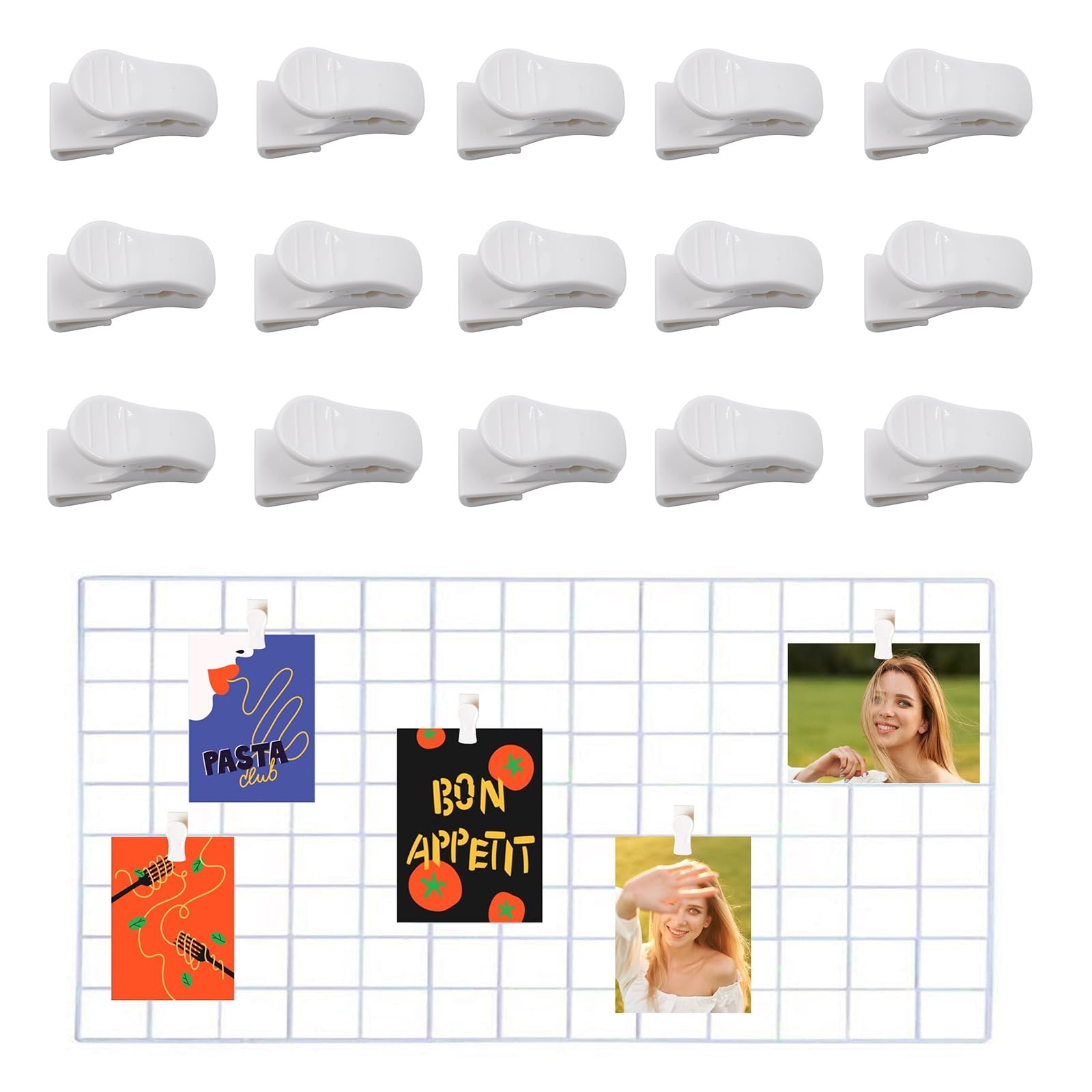 16 PCS Gridwall Accessories Grid Wall Hooks Clips White Siding Display Signs