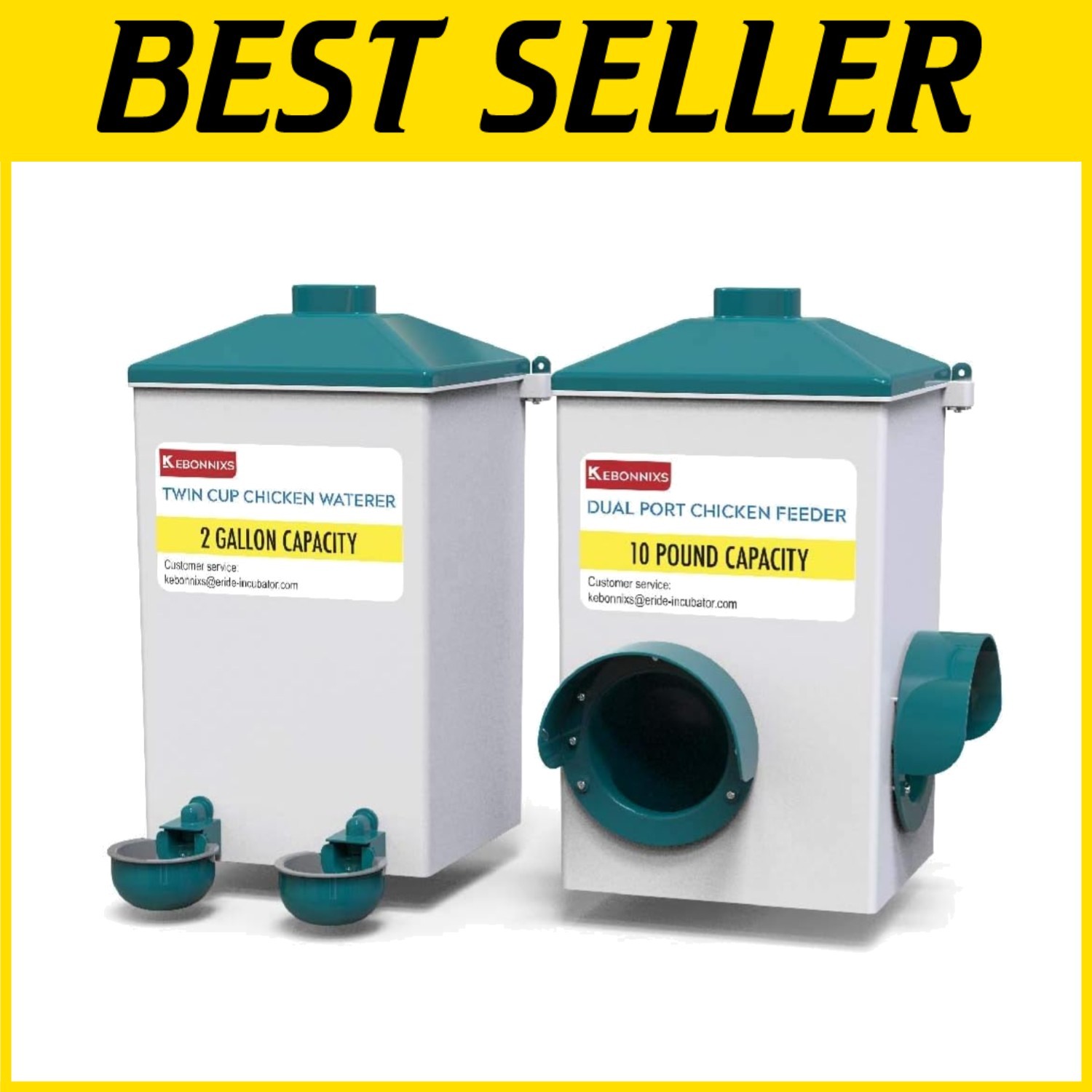 Automatic Chicken Cup Waterer & Feeder Set