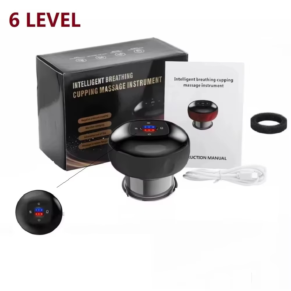 Rechargeable Electric Vacuum Cupping Set Wireless 6/12 Level Skin Scraping Massa