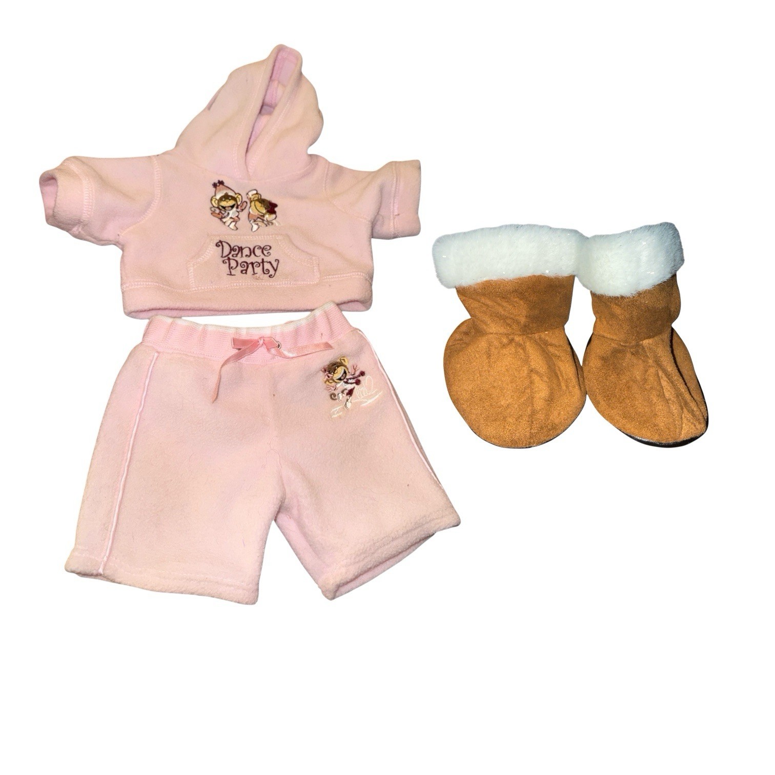 Build A Bear Limited Too Fleece Pink Monkey Dance Party Outfit Hoodie Pants Boot