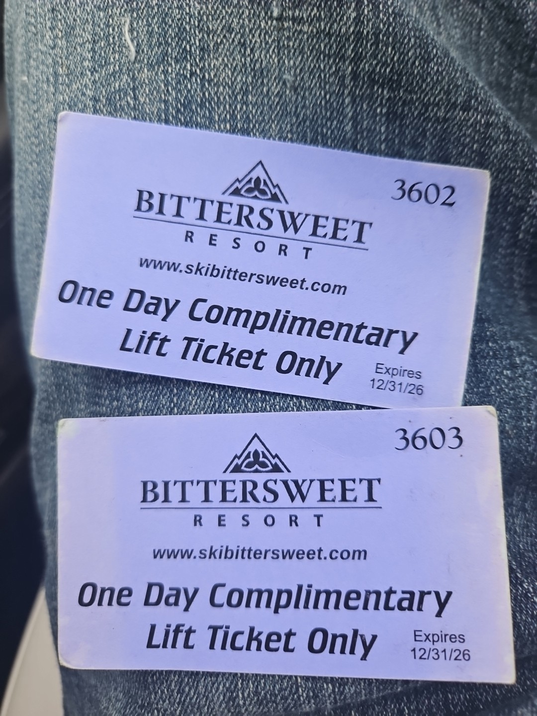 2 Bittersweet Ski Resort Tickets