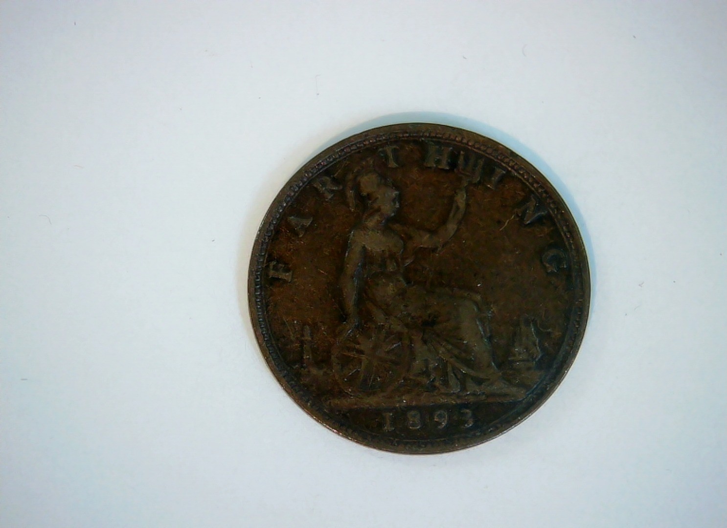 United Kingdom 1893 1 Penny Victoria 'Bun Head' Penny Coin