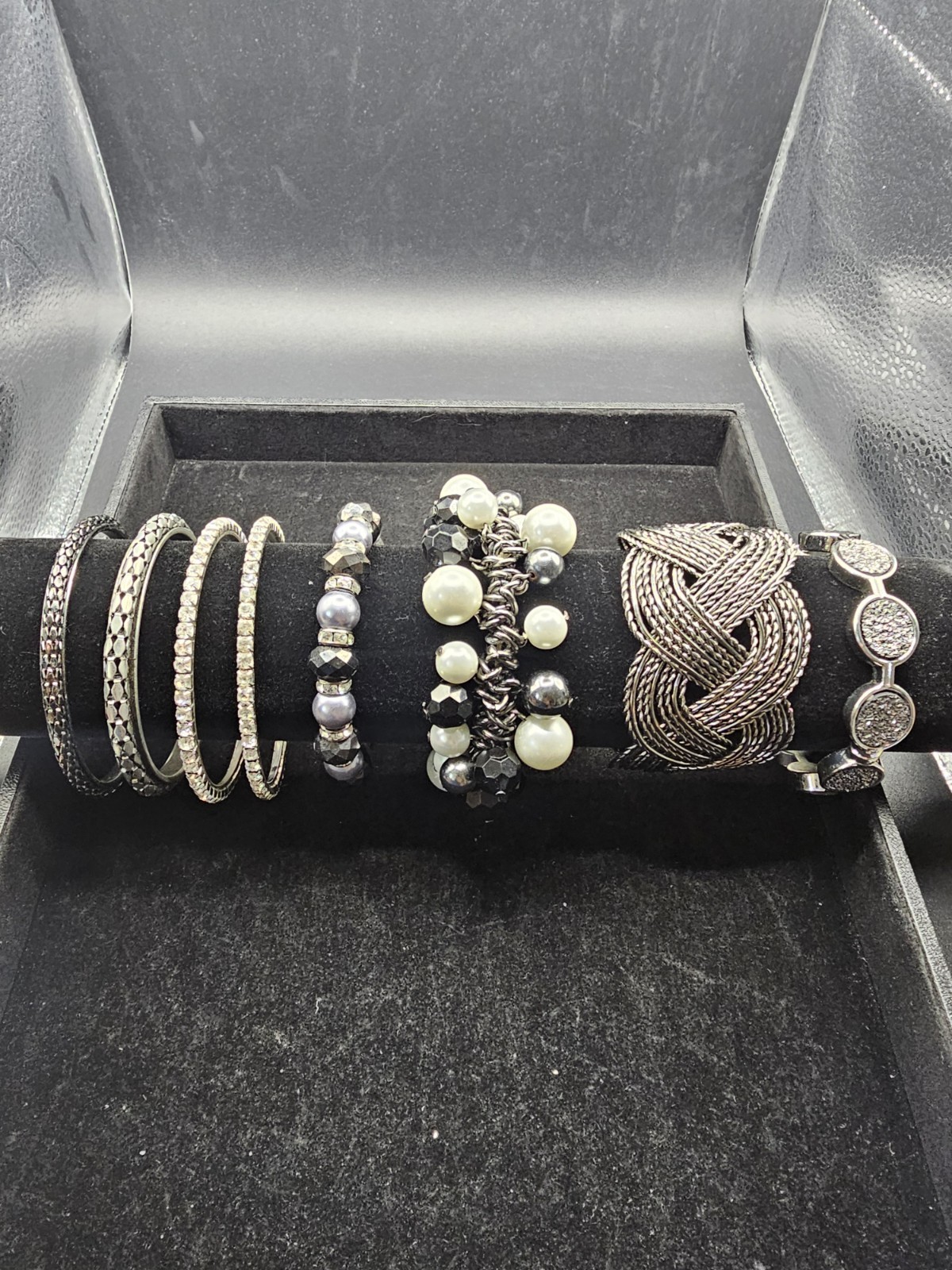 Silver Tone Bracelet Lot of 8 Mixed Styles All Wearable