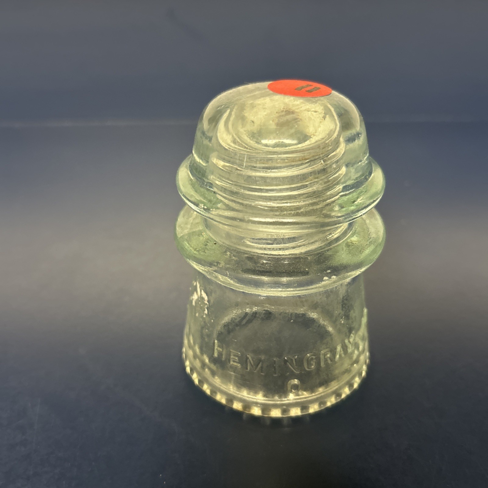 HEMINGRAY-16 Antique Glass Insulator with Slight Blue Tint Made In USA