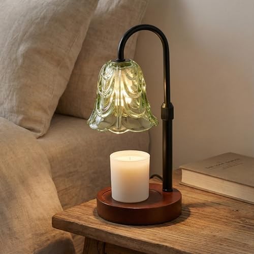 Candle Warmer Lamp, Adjustable Height Table Lamp with Timer (2/4/8h), Green-H