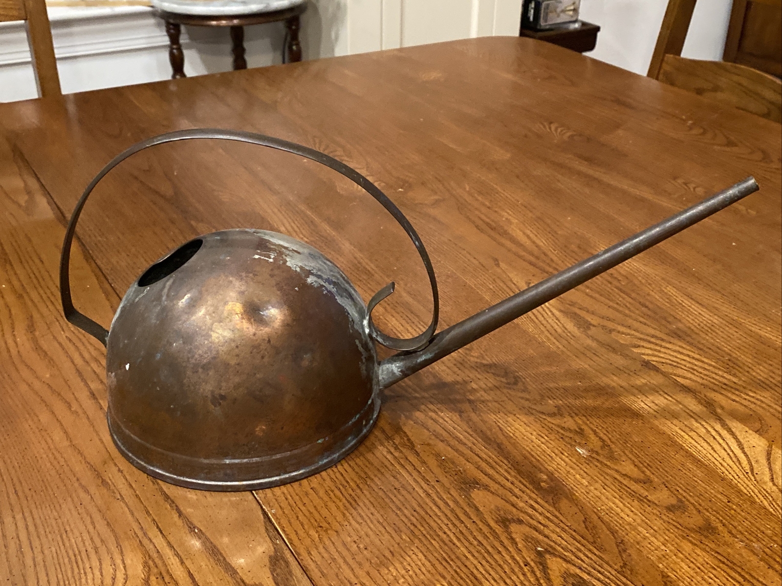 Rustic 1930s Country Primitive Revere Brand Solid Copper Vintage Watering Can NY