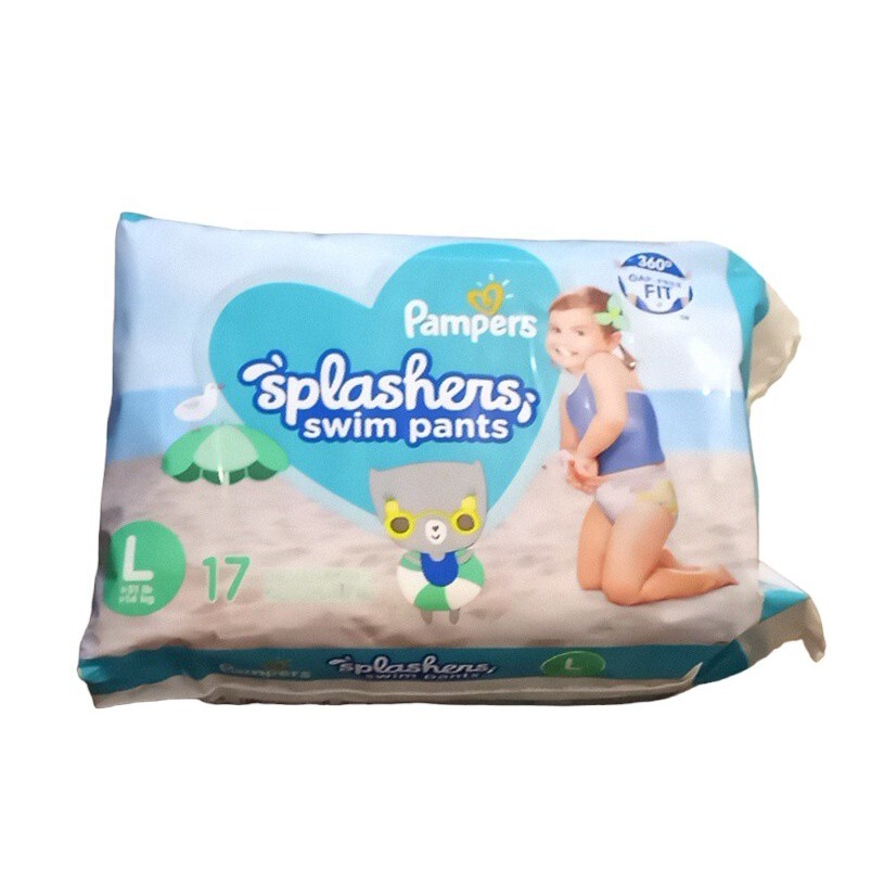 Pampers Splashers Disposable Swim Pants Gap-Free Fit Diapers 17 31lb/14kg