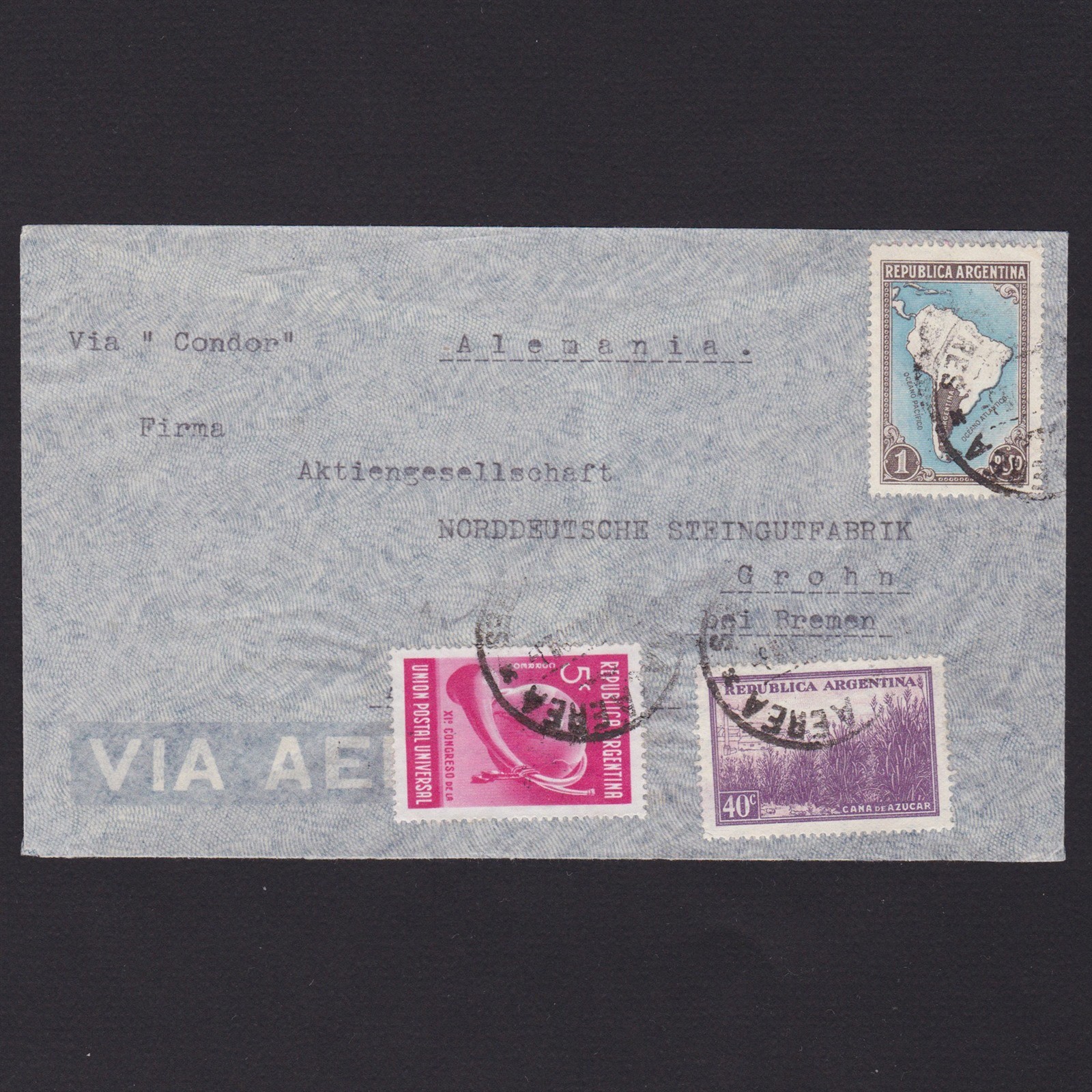 ARGENTINA 1944, Air mail from Buenos Aires to Bremen Germany