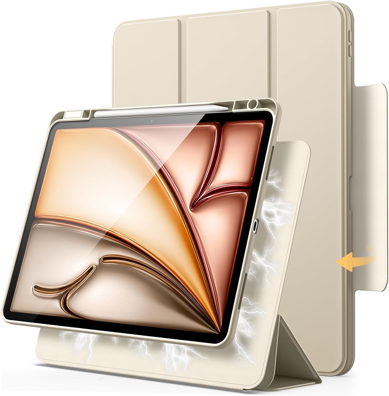 Case for iPad Air 13'' M4/M3 Case w/ Pencil Holder Rotating Stand