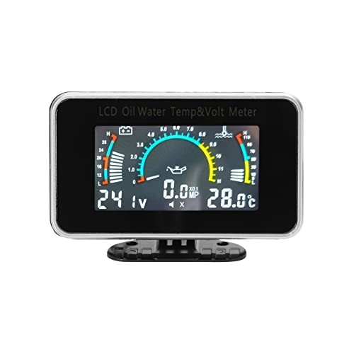 3-in-1 Car LCD Meter Digital Oil Pressure Voltage Water Temperature Gauge 