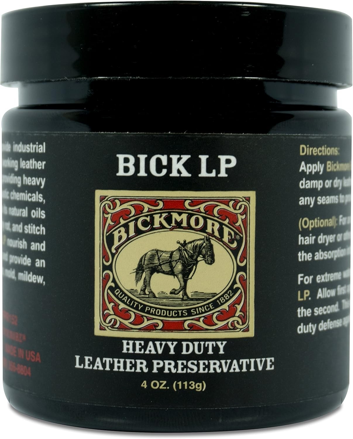 Leather Conditioner Scratch Repair Bick LP 4oz Heavy Duty Preservative