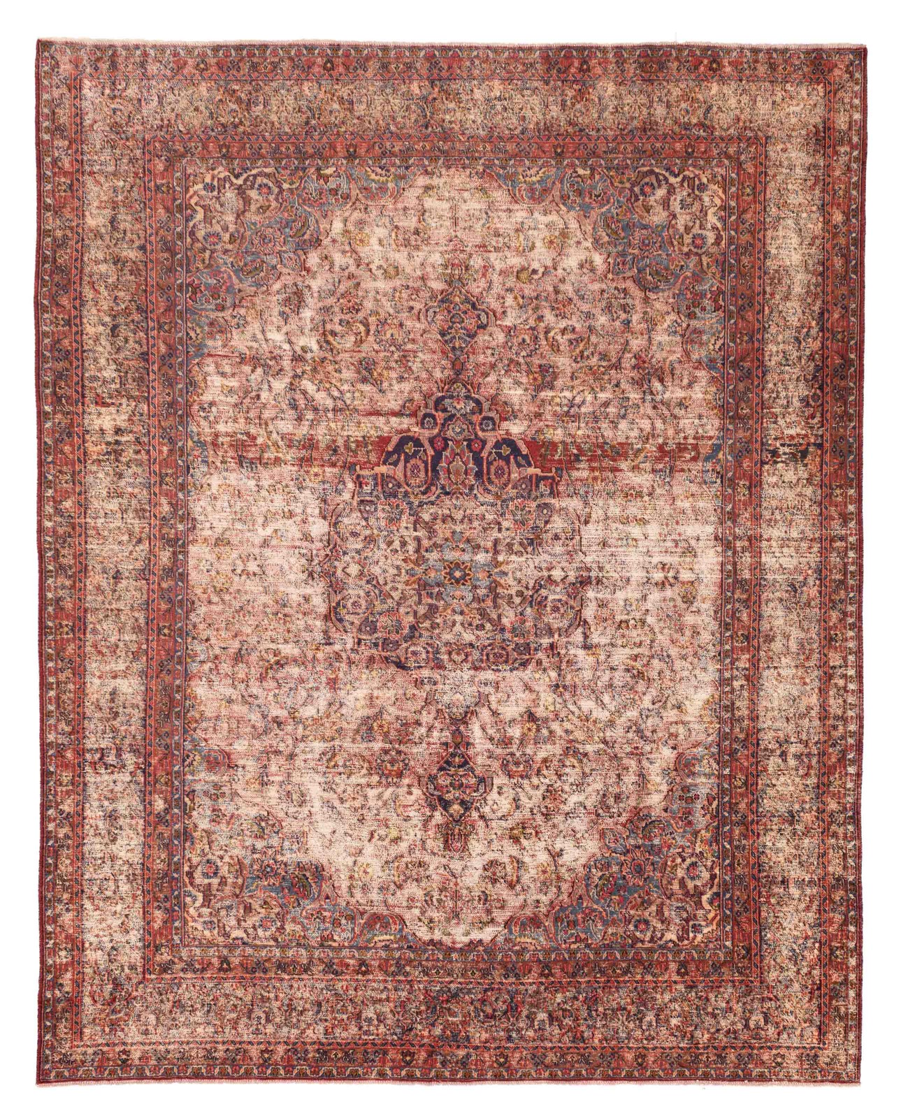 Vintage Hand-Knotted Area Rug 9'8" x 12'3" Traditional Oriental Wool Carpet