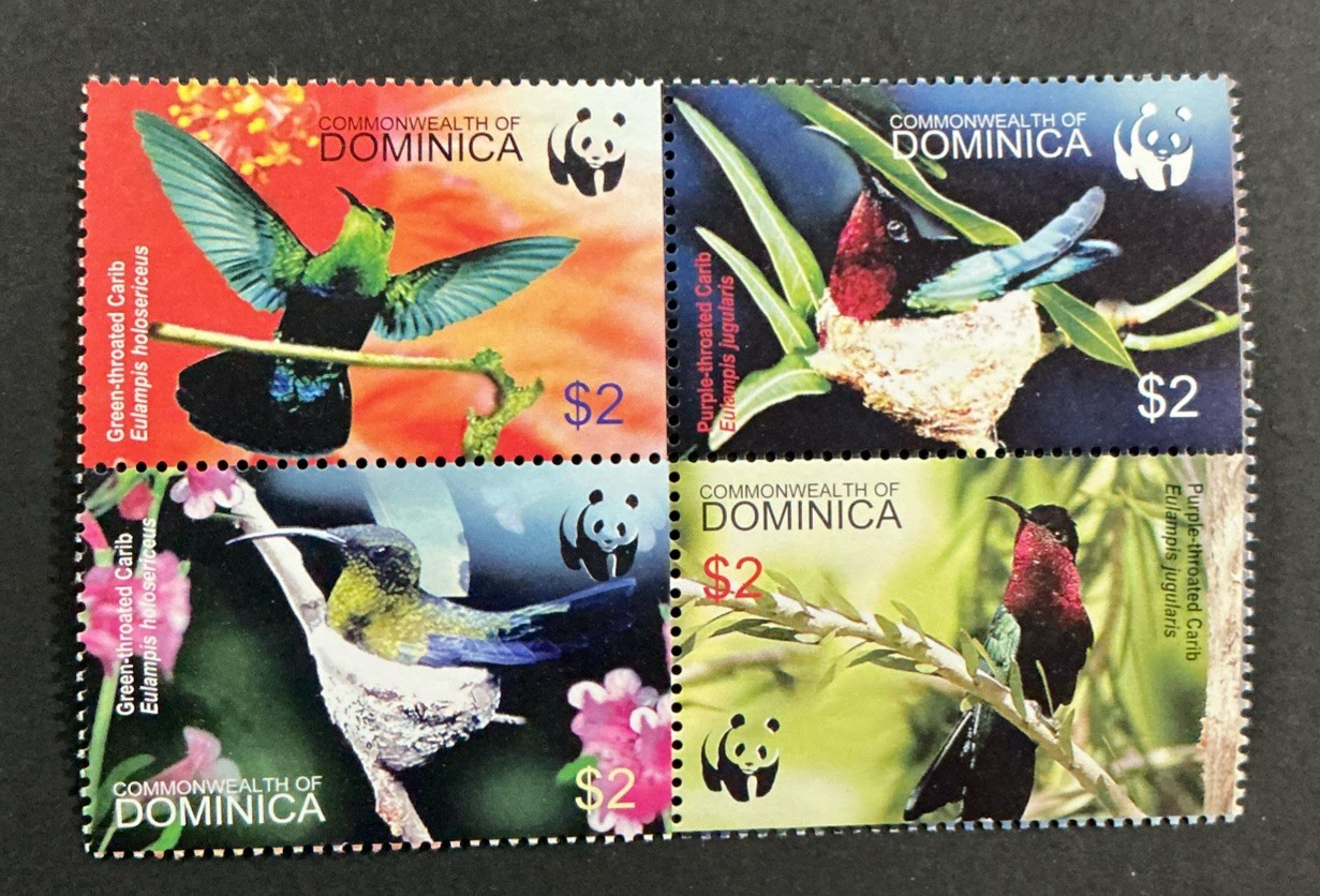 DOMINICA 2005 XF MH Sc#2520E, Block of four,   Birds        (W40)