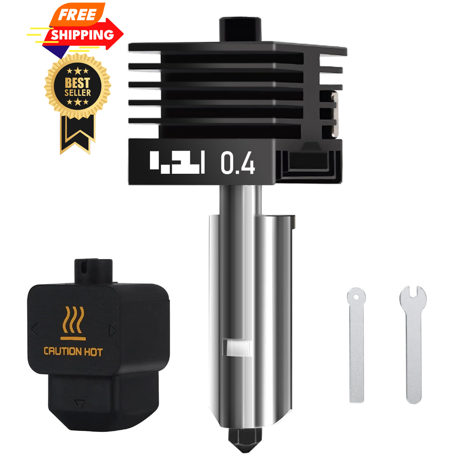 HIKUDIY 0.4mm Hardened Steel Hotend for Bambu Lab P2S/H2S/H2D/H2D 1PCS, 