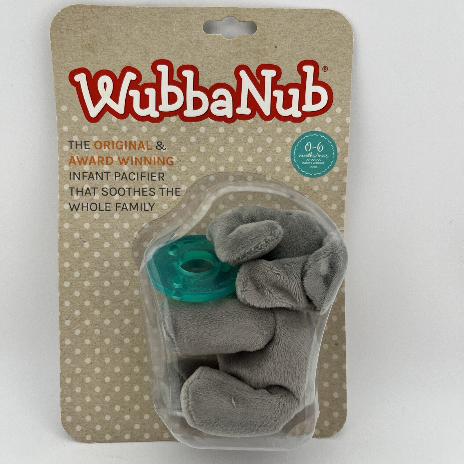 Elephant WubbaNub 0-6 Months Soothing Pacifier & Plush 2016 New Sealed Package *